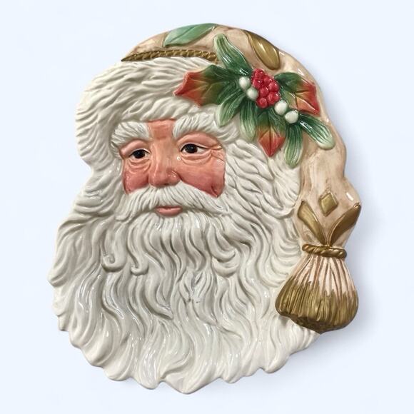Fitz & Floyd Boxed Vintage Santa Claus Canape Plate Decor Wonderland Collection - Picture 1 of 7